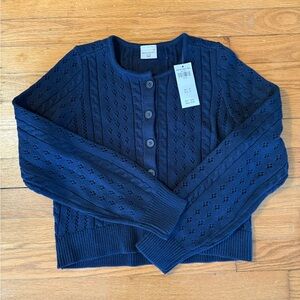 Abercrombie Kids Dark Blue Button-Up Cardigan NWT size 11/12